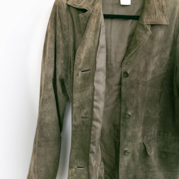 Vintage 90s Green Leather Jacket M/L - Picture 3 of 9